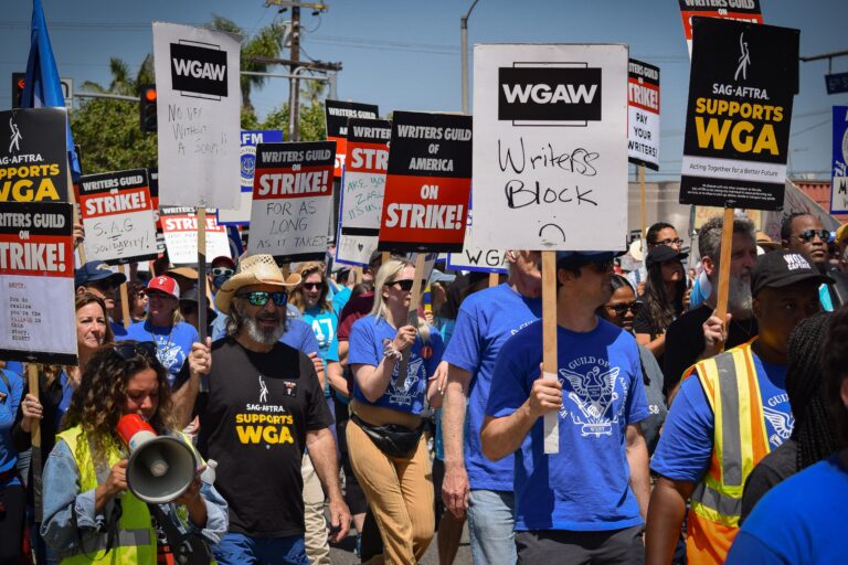 Hollywood Writers Go on Strike, Halting Production (Published 2023) – The New York Times