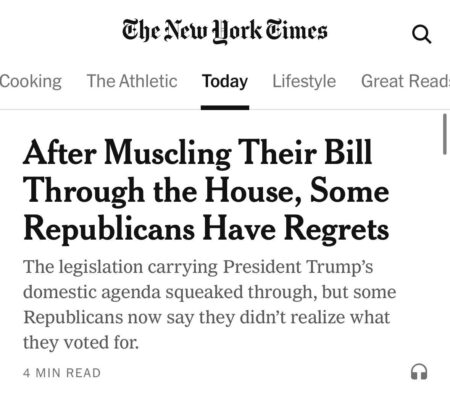 Some House Republicans Have Regrets After Passing Trump’s Domestic Policy Bill – The New York Times
