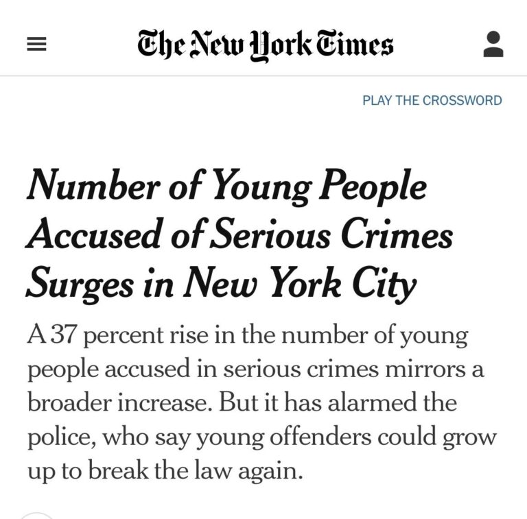 Number of Young People Accused of Serious Crimes Surges in New York City – The New York Times