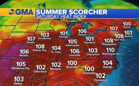 Heat indices could hit 120 as sweltering temperatures grip eastern half of US – ABC News